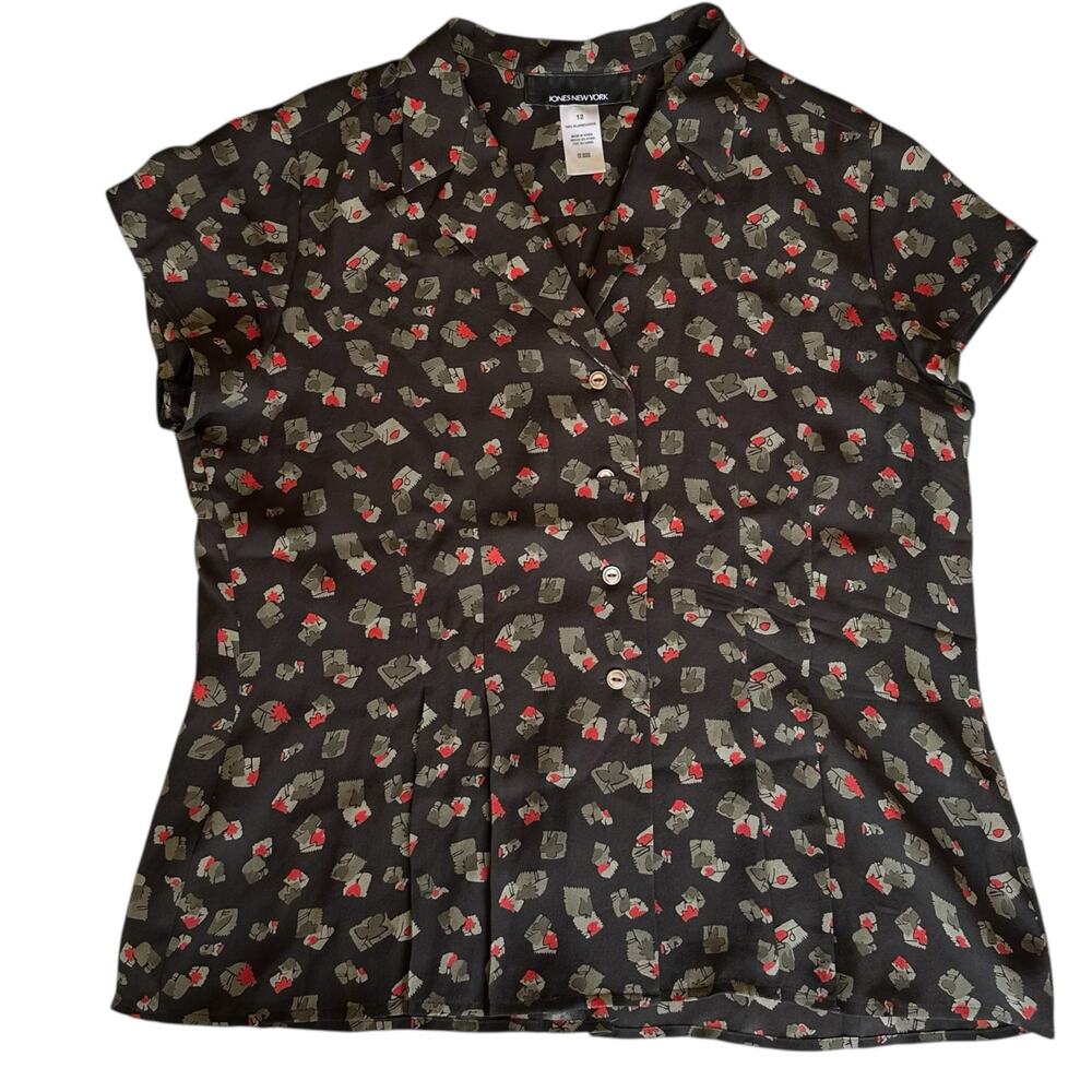 Womens Top Size 12 Vintage Sheer Silk Button Up